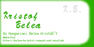 kristof belea business card